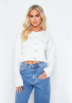 Abbey Cream Long Sleeve Knitted Cardigan