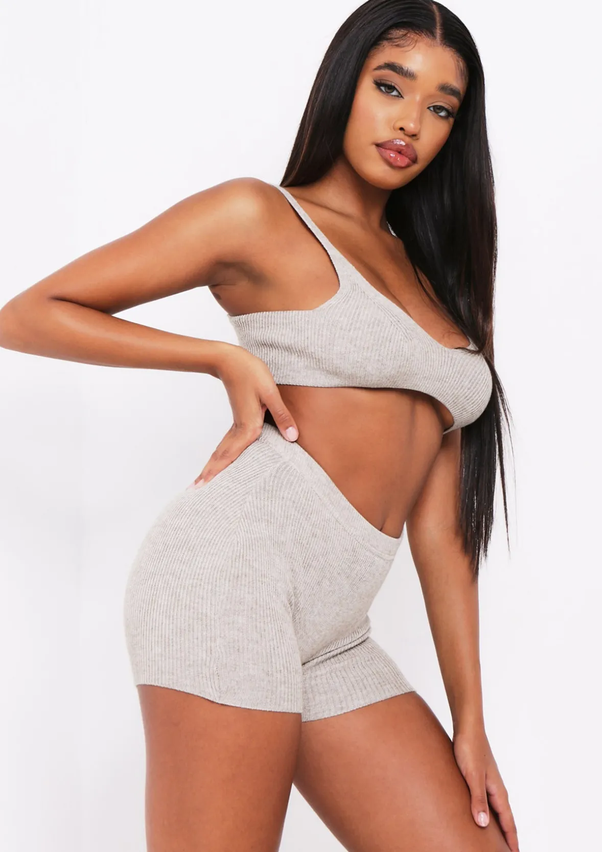 Arden Oat Knit Ribbed Shorts