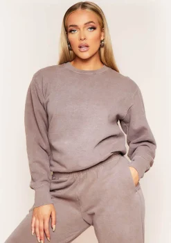 Ashley Mocha Washed Oversized Sweatshirt
