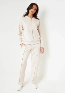 Bailey Washed Charcoal Seam Detail Wide Leg Joggers