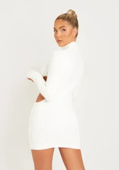 Cecilia Cream Cut Out Knitted Dress