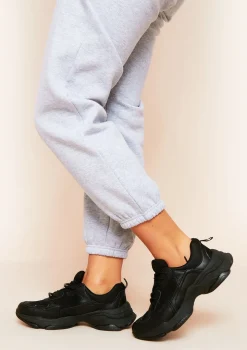 Durru Black Chunky Trainers