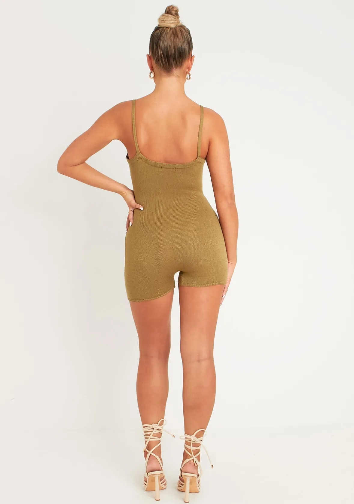 Eliana Olive Thick Knitted Unitard