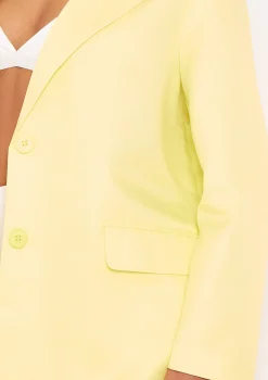Elise Lemon Yellow Tailored Oversized Blazer