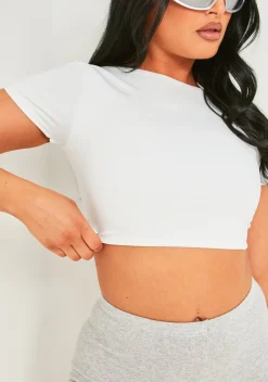 Elle White Premium Sculpt Backless Crop Top