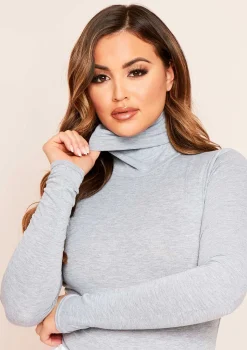 Elli Grey Basic Jersey Roll Neck Bodysuit