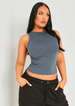 Farrah Grey Premium Sculpt Racer Top