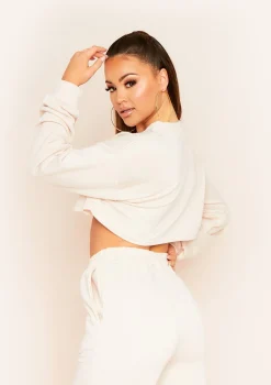 Hedda Stone Cropped Loopback Sweatshirt