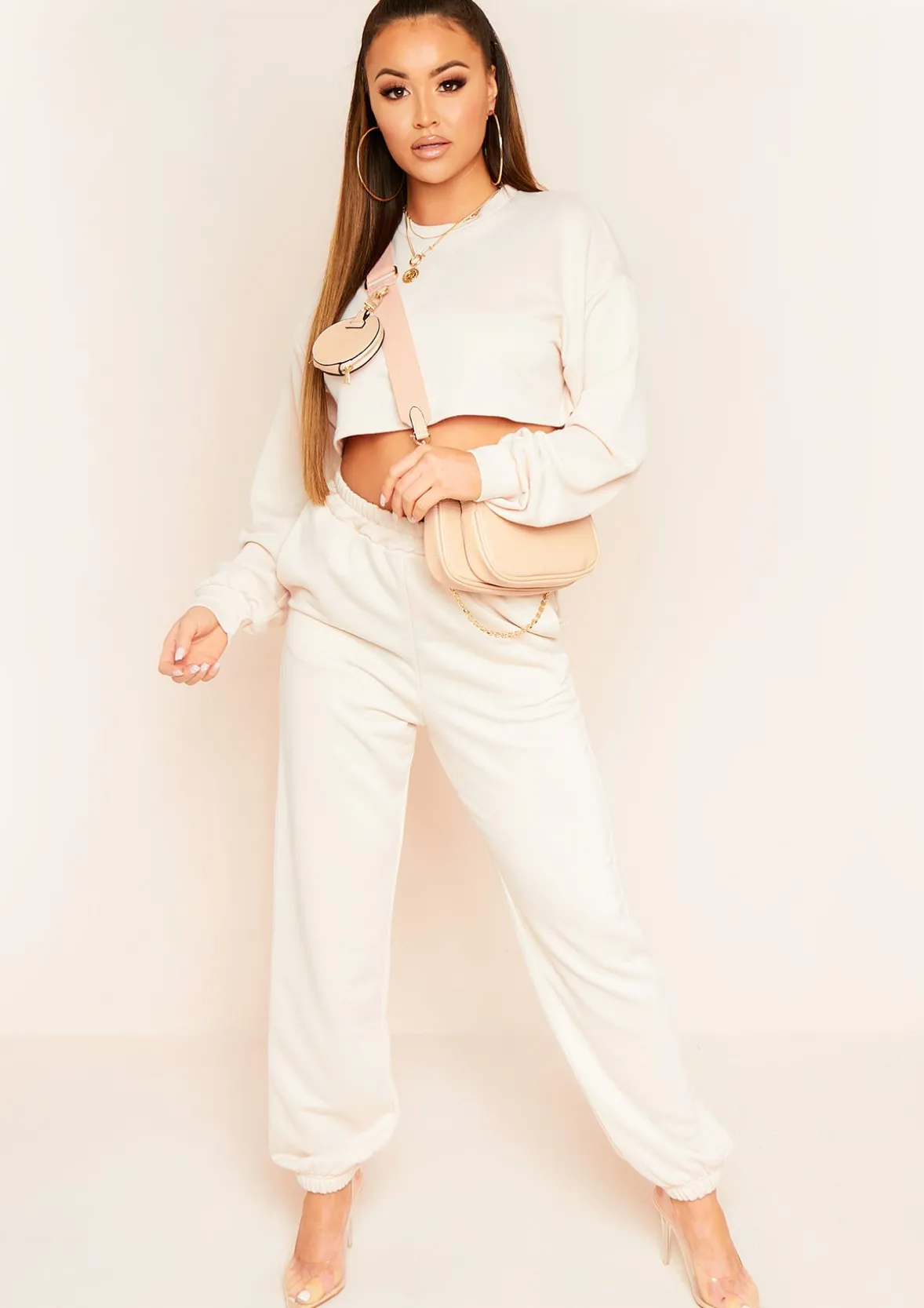 Hedda Stone Cropped Loopback Sweatshirt