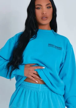 Imogen Blue Missy Empire Text Oversized Joggers