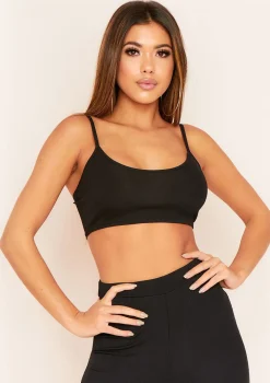 Jalen Black Basic Ribbed Strappy Bralet