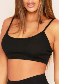 Jalen Black Basic Ribbed Strappy Bralet