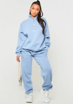 Jianna Baby Blue Embroidered Cuffed Joggers