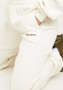 Jianna Cream Embroidered Cuffed Joggers