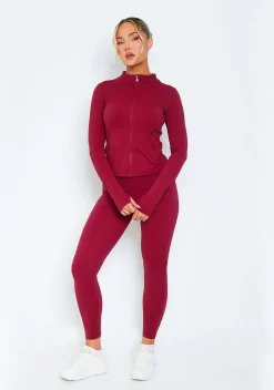 Lacey Burgundy Active Leggings