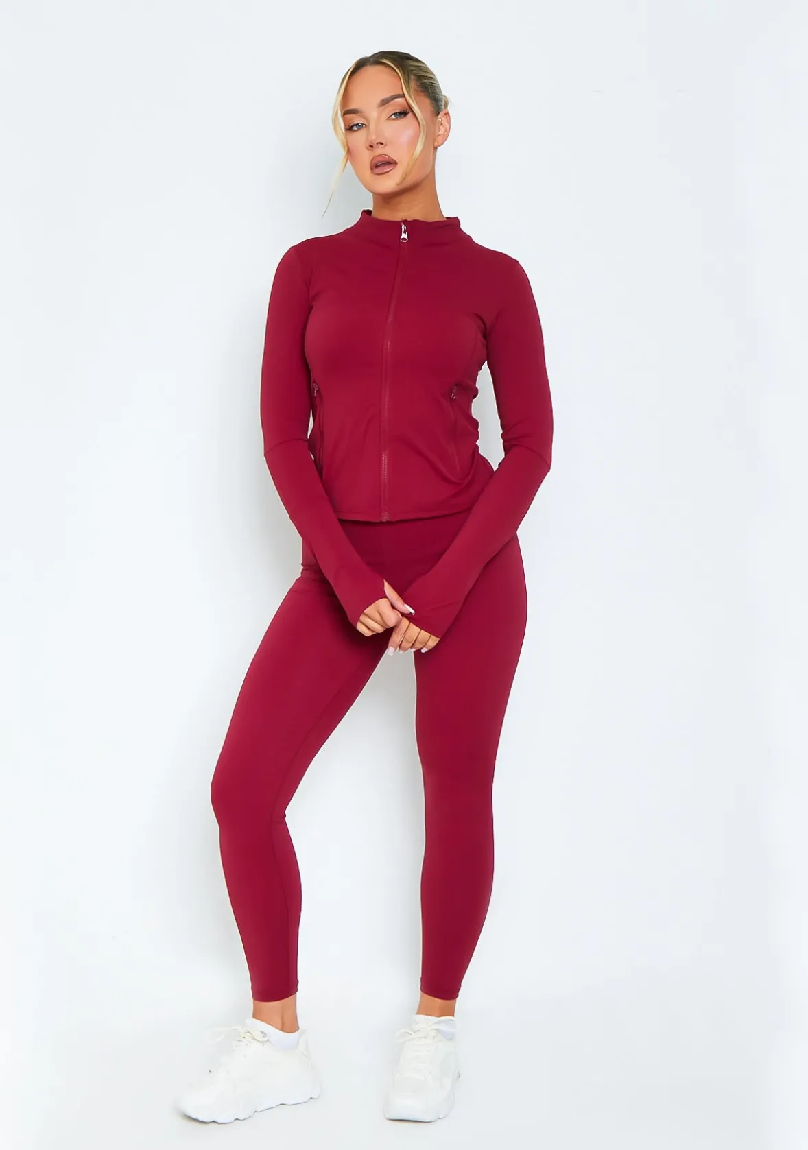 Lacey Burgundy Active Leggings
