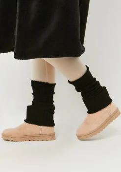Lara Black Chunky Leg Warmers