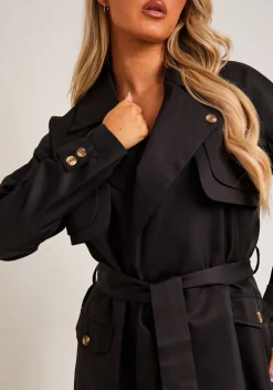 Larsa Black Trench Coat