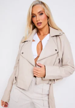 Lexi Cream Faux Leather Jacket