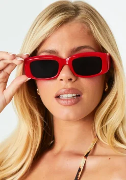 Lilly Red Chunky Sunglasses