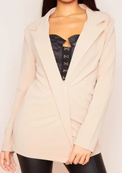 Lucy Beige Casual Slim Fit Blazer