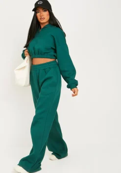 Millie Green Seam Front Wide Leg Jogger