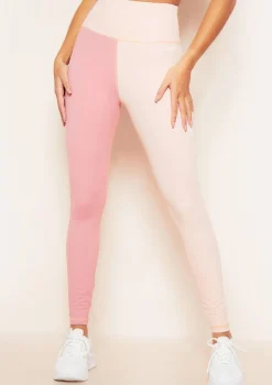 Myra Pink Missy Sport Colour Block High Waisted Gym Leggings