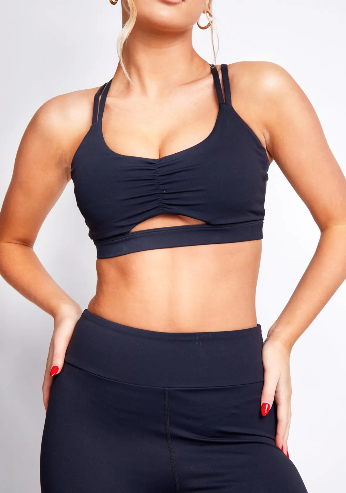 Shannon Black Active Cross Back Sports Bra