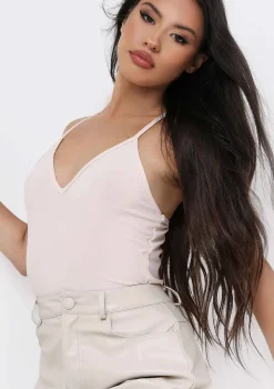 Sidra Stone Smooth Plunge Strappy Bodysuit
