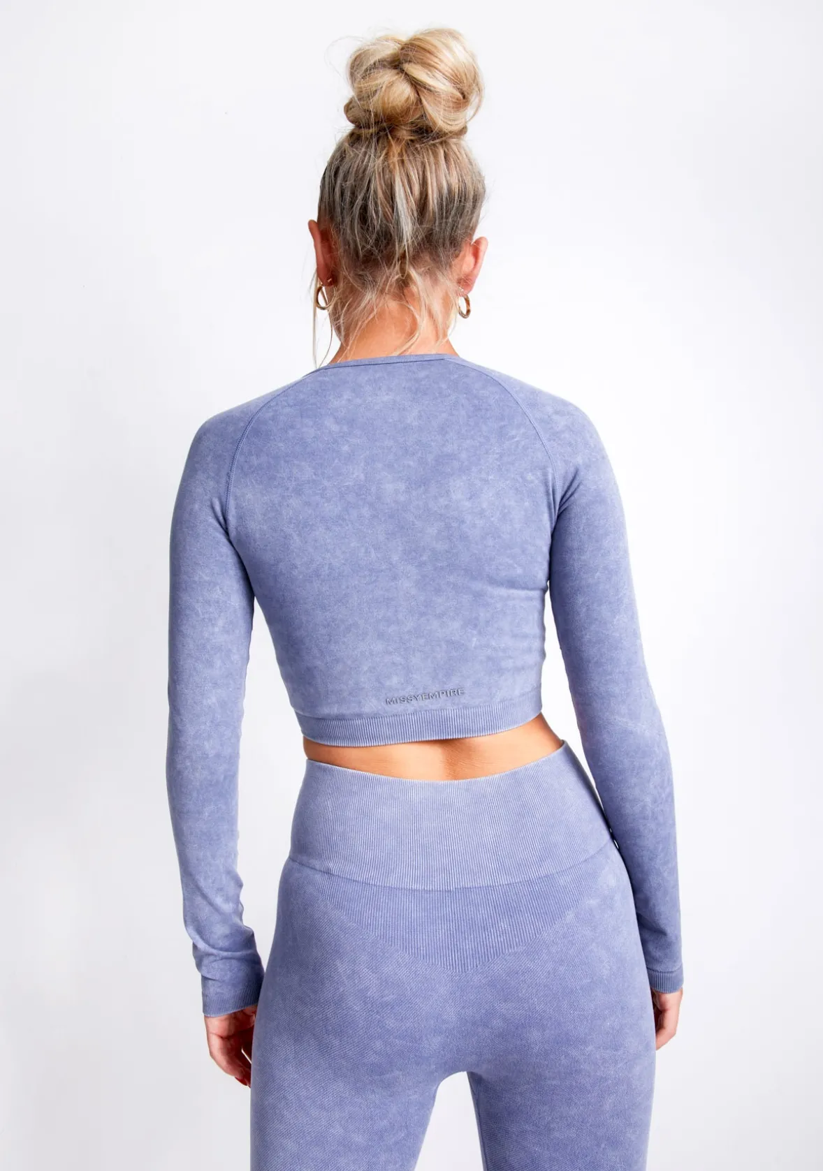 Solana Blue Acid Wash Cropped Active Sport Jacket