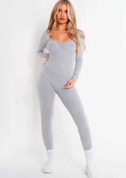 Soph Grey Wide Neck Jumpsuit