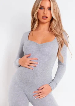 Soph Grey Wide Neck Jumpsuit