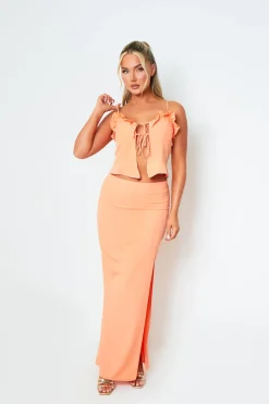 Sophia Coral Maxi Skirt