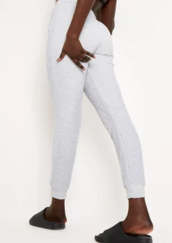 Sophie Grey Soft Ribbed Drawstring Joggers