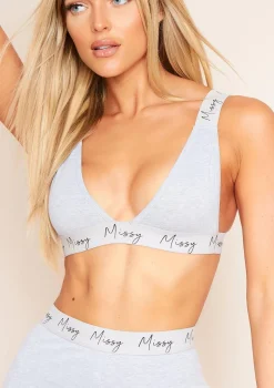 Suriya Grey Missy Tape Triangle Jersey Bralet