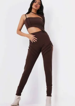 Syd Chocolate Ribbed Panel Leggings