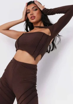 Syd Chocolate Ribbed Panel Leggings