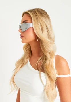 Taylor Silver Wrap Around Sunglasses