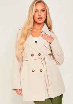 Teagan Beige Short Trench Coat