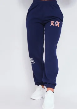 Teyana Navy Los Angeles Varsity Slogan Joggers