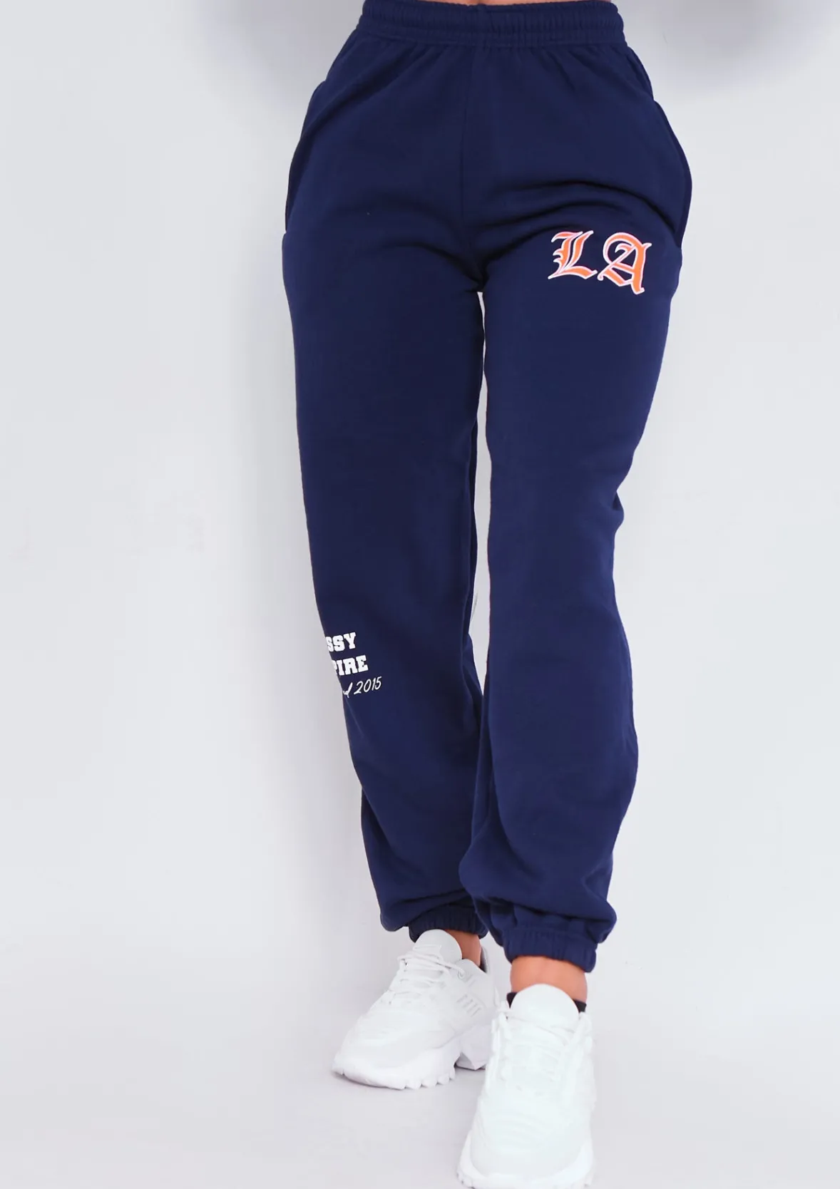 Teyana Navy Los Angeles Varsity Slogan Joggers