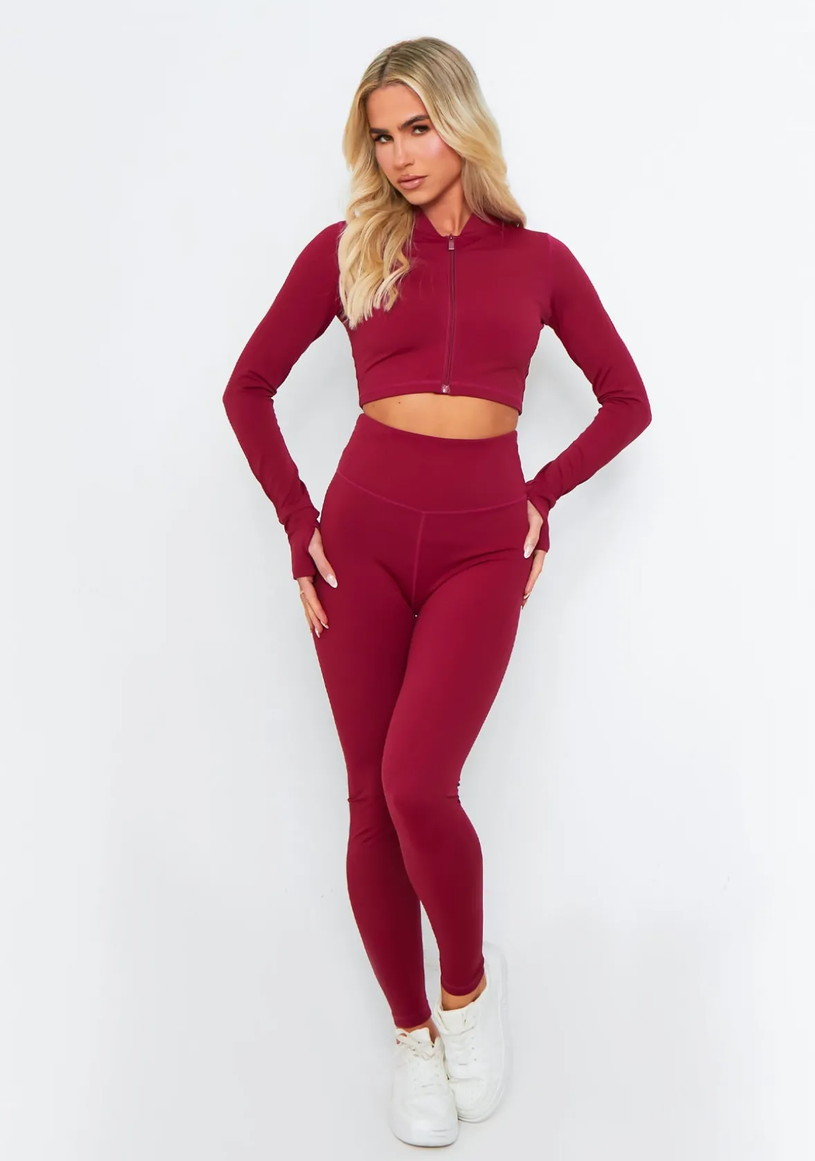 Valeria Burgundy Missy Empire High Waisted Gym Leggings