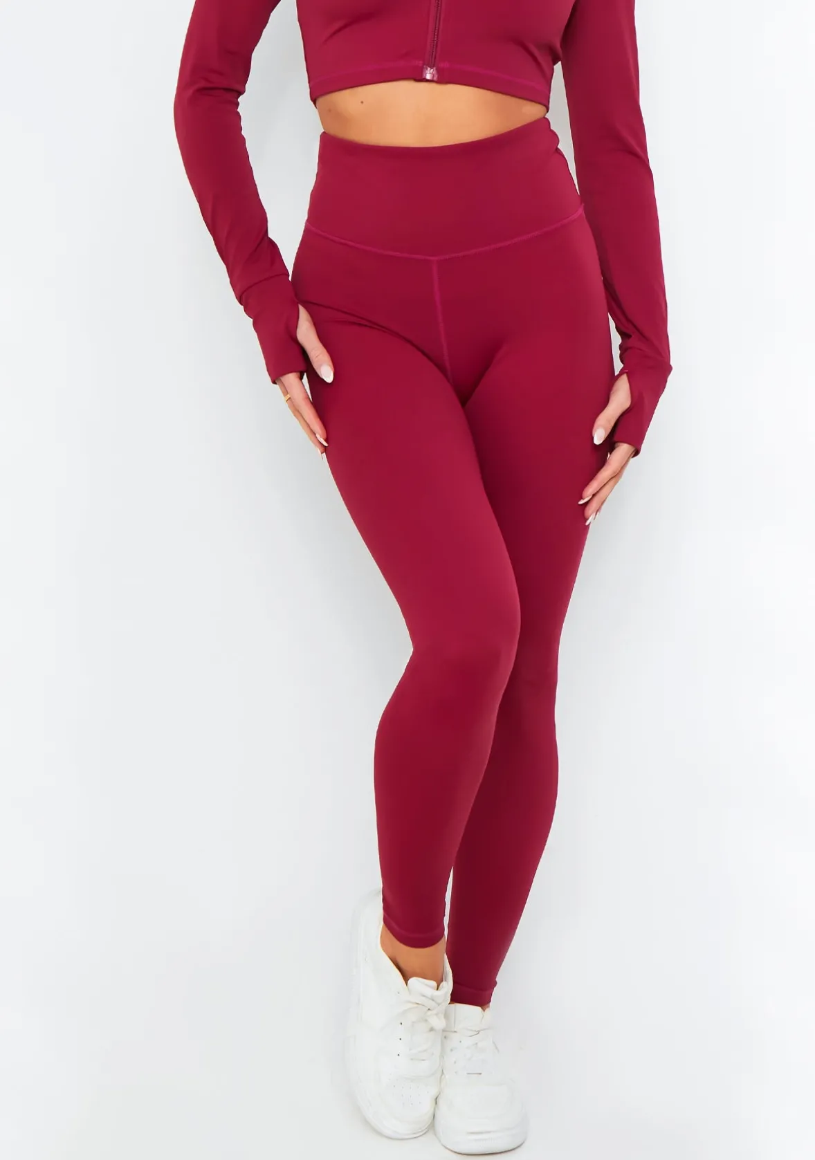 Valeria Burgundy Missy Empire High Waisted Gym Leggings