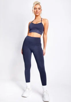 Vienna Black Acid Wash Seamless Active Sports Bra