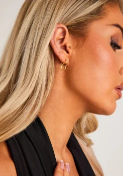 Viktoria Gold V Style Letter Earrings