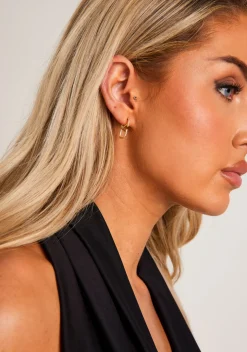 Viktoria Gold V Style Letter Earrings